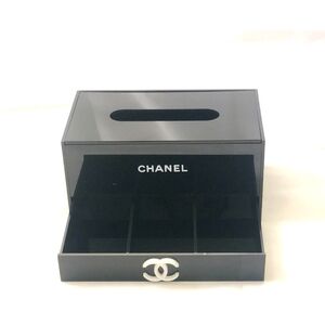 Chanel Black Tissue Holder And Accessory Organizer
